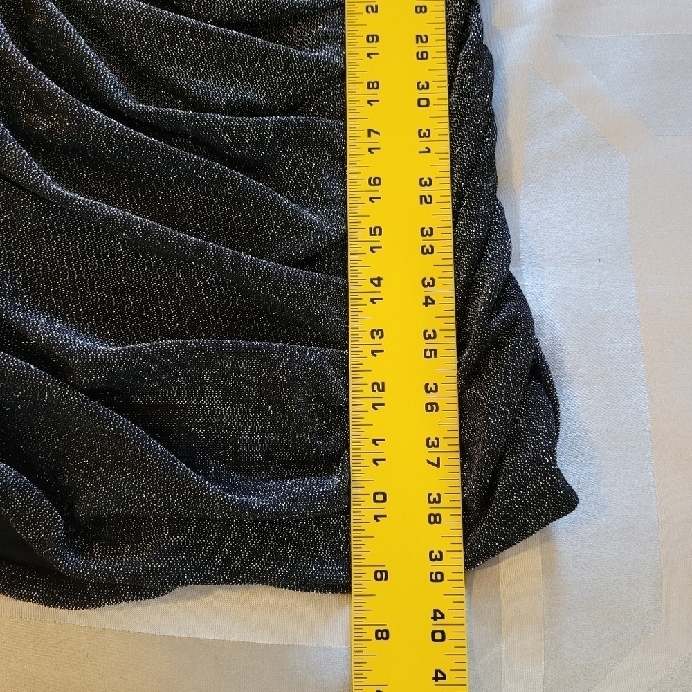 DB Studio Black Metallic Sweetheart Corset Midi Dress Sz 10 - Picture 12 of 15